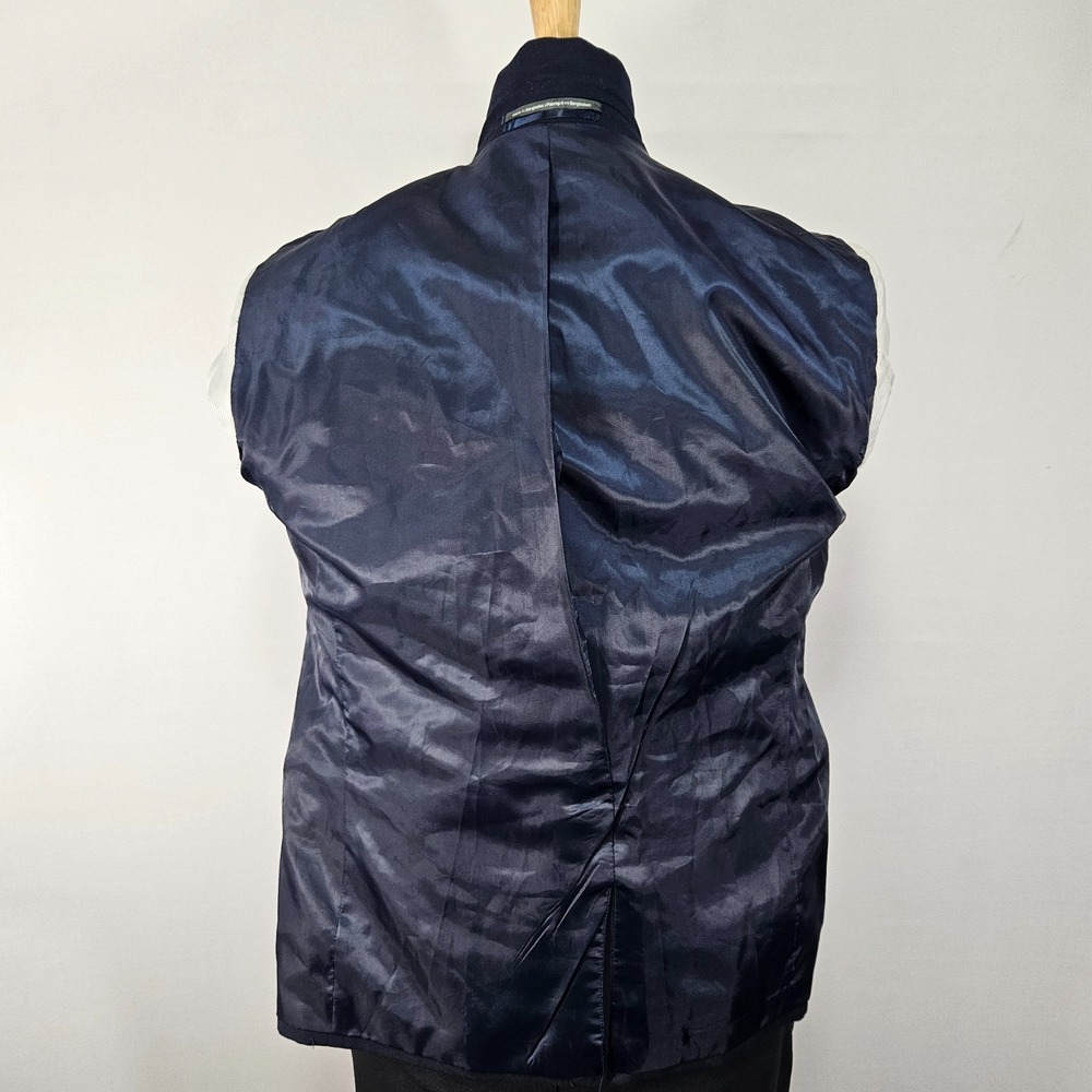 H&M Men's Sport Coat Blazer Two Button Deep‎ Navy Polyester Blend Size 40R SLIM - Picture 10 of 14